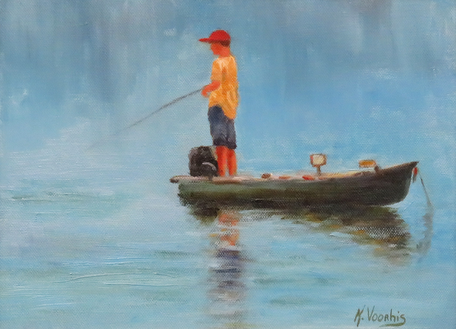 1525x1100 Boy Fishing The Artist Cove Panama City, Fl - Boy Fishing Painting
