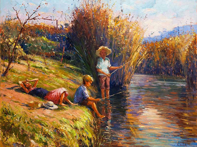 800x600 Auctioneers - Boy Fishing Painting