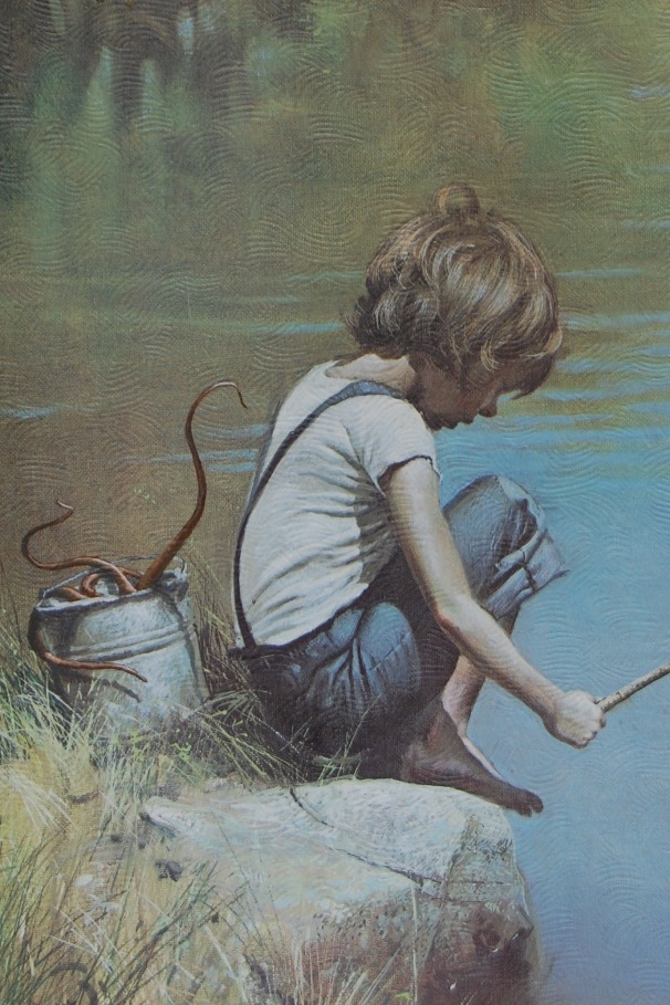 606x909 Boy Fishing Artist Jason Jones - Boy Fishing Painting