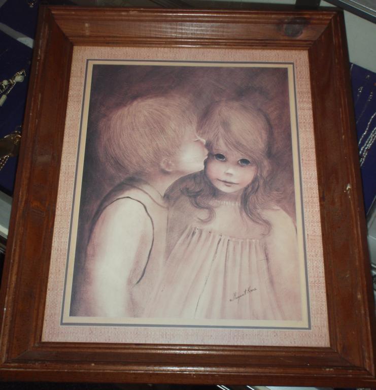 741x768 Boy Kissing Girl By Margaret Kane - Boy Kissing Girl Painting