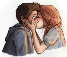 215x185 Pin By Min Yangi On Anime In The Bottle Anime - Boy Kissing Girl Painting