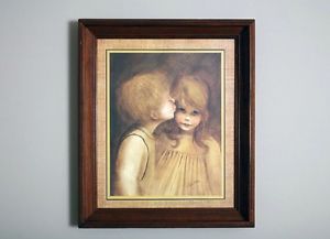 300x217 A Little Kiss - Boy Kissing Girl Painting