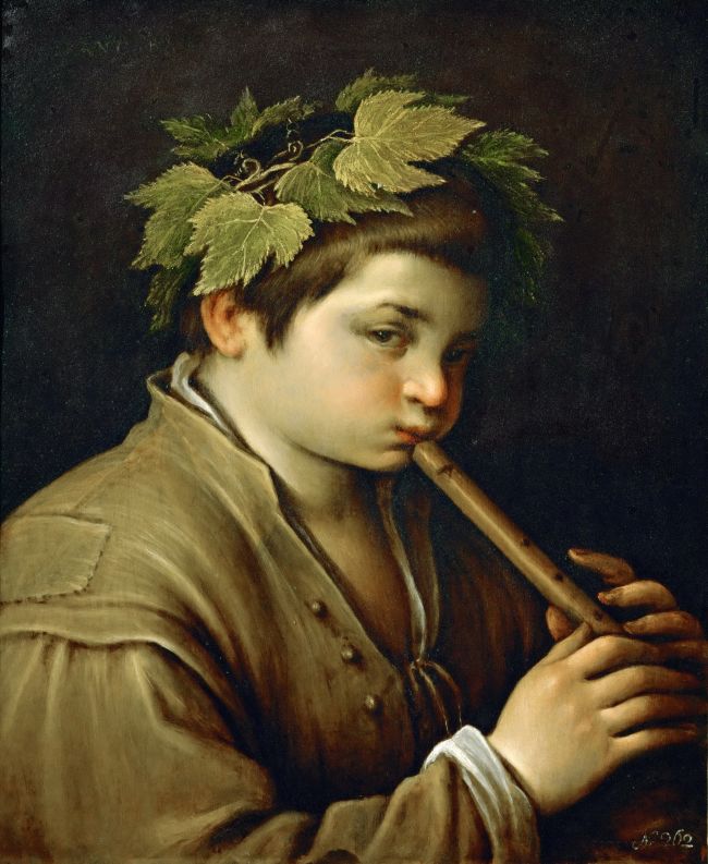 650x793 Boy With Flute Painting Francesco Bassano Ii Oil Paintings - Boy Playing Flute Painting