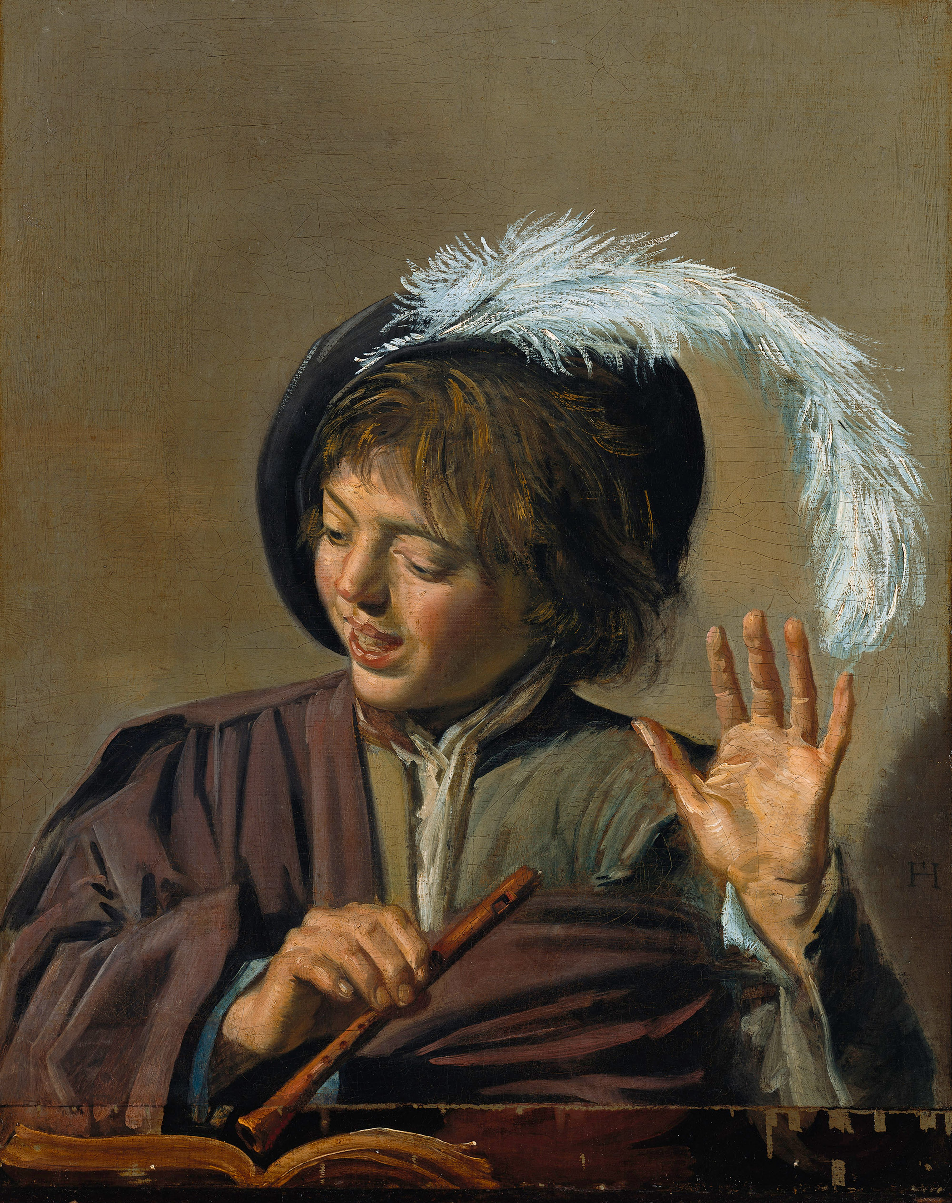 4000x5053 Filefrans Hals - Boy Playing Flute Painting