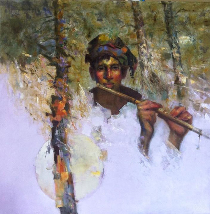 Boy Playing Flute Painting at PaintingValley.com | Explore collection ...