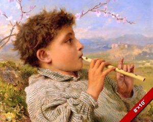 300x240 Young Capri Shepherd Boy Playing Pipe Flute Music Painting Art - Boy Playing Flute Painting