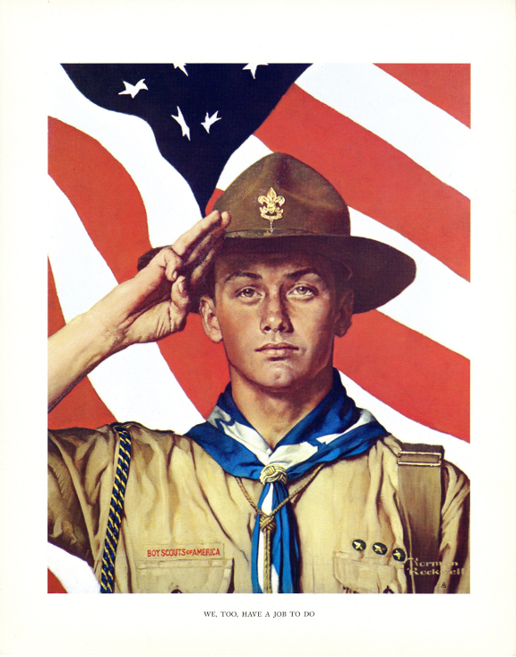 580x739 Good Intentions Re Imagining Norman Rockwell's Boy Scouts Kcet - Boy Scout Painting