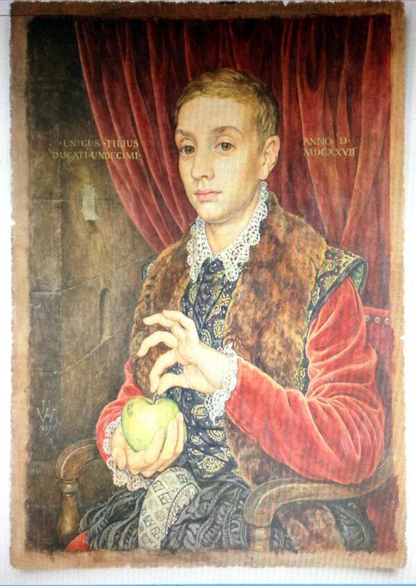 600x845 Peter Howell On Twitter Here's J. Van Hoytl's Boy With Apple - Boy With Apple Painting