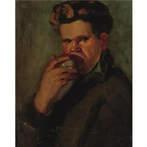 470x470 Snack Boy Eating Apple By George Benjamin Luks On Artnet - Boy With Apple Painting