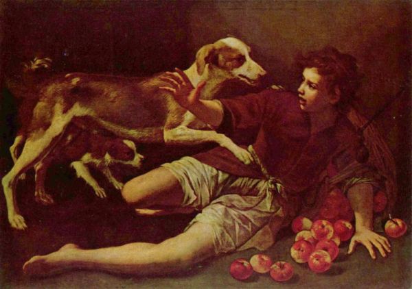 600x422 Pedro De Villavicencio. Expert Art Authentication - Boy With Dog Painting