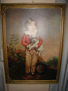 225x300 Vintage Painting Master Simpson By Arthur Devis - Boy With Dog Painting