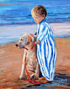235x300 Boy And Dog Paintings Fine Art America - Boy With Dog Painting