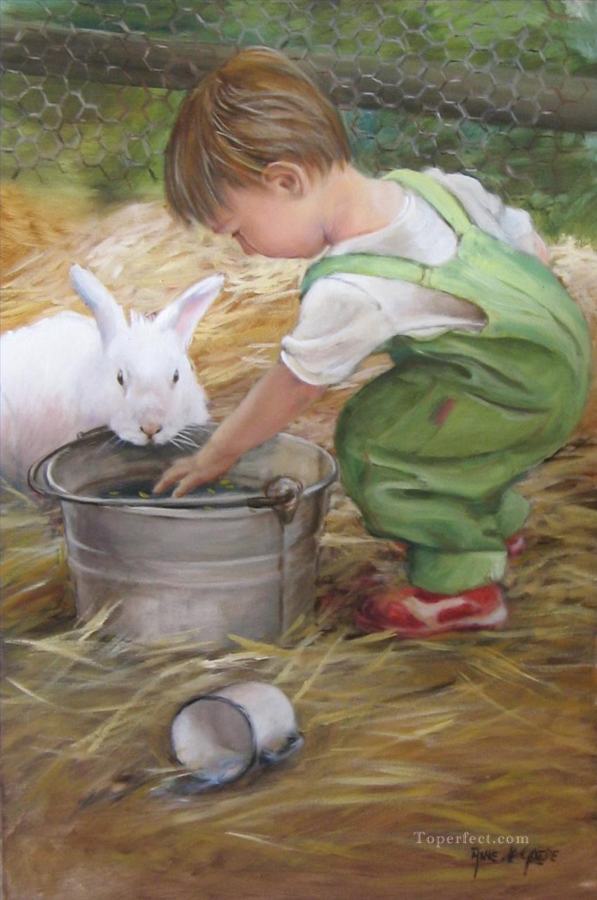 850x1280 Index Of Picoil Painting Styles On Canvasanimalsrabit Special - Boy With Rabbit Painting