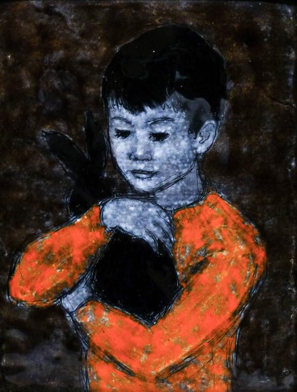 582x768 Lisel Salzer - Boy With Rabbit Painting