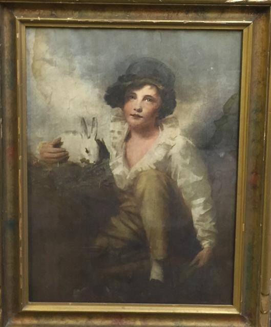529x639 Print - Boy With Rabbit Painting