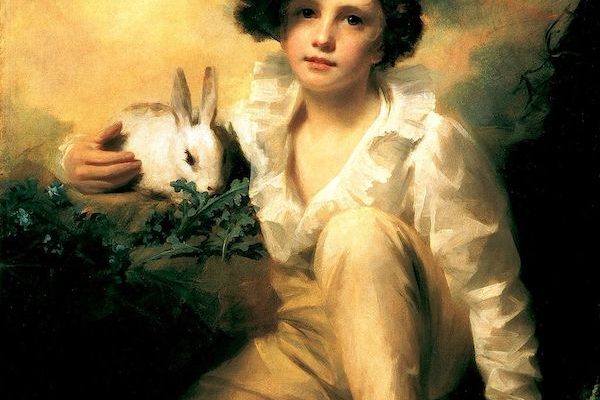 600x400 Rabbits In Paintings Seattle Artist League - Boy With Rabbit Painting