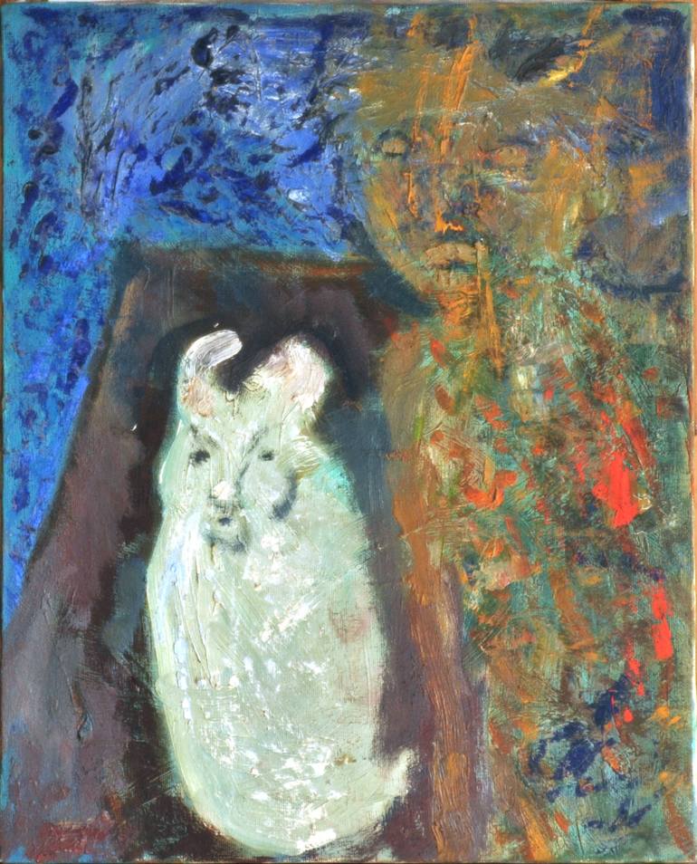 770x954 Saatchi Art Boy With Rabbit Painting By Paul Hirsh - Boy With Rabbit Painting