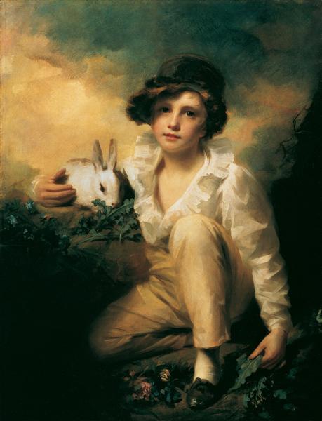 459x600 Boy And Rabbit, C.1814 - Boy With Rabbit Painting