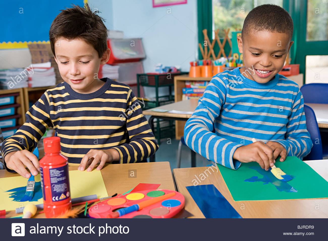 1300x956 Two Boys Painting Stock Photo 28789917 - Boys Painting