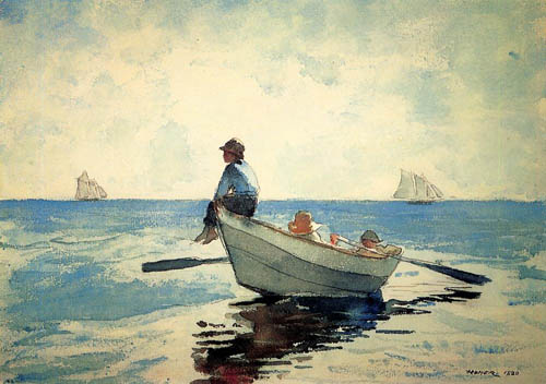 500x352 Boys In A Dory - Boys Painting