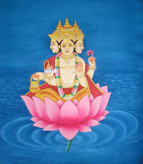550x633 Art Of Legend India Art, Paintings, Handicrafts, Jewelry, Beads - Brahma Painting