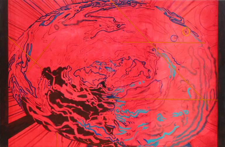 770x502 Saatchi Art Colossal Red Lava Brain Painting By Jeff Cornish - Brain Painting