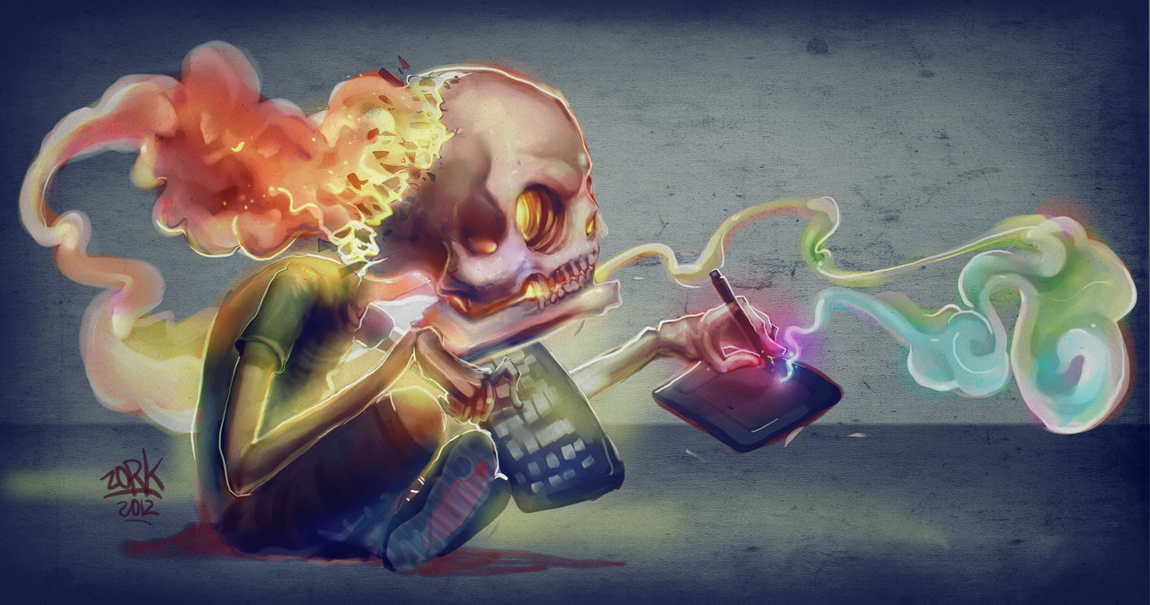 1280x674 Brain Fire (Paint Process) By Thezork - Brain Painting