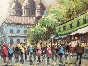 300x225 Listed Artist A. Brasso Oil Painting , French Paris Cafe, 16x20 Ebay - Brasso Painting