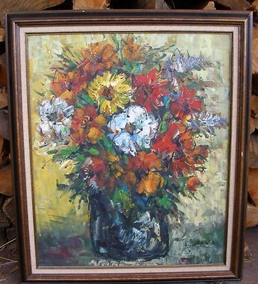 363x400 Mid Century Modern K Brasso 1960's Palette Knife Painting No - Brasso Painting