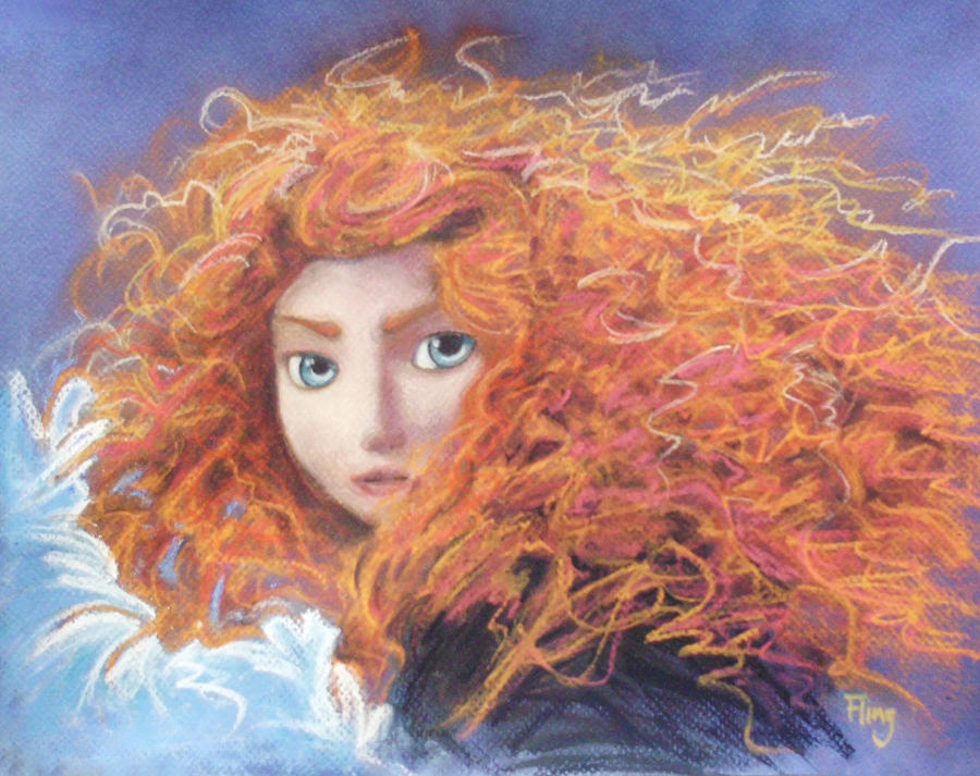 900x713 Merida From Pixar's Brave Painting By Andrew Fling - Brave Painting