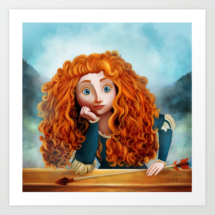 700x700 Merida The Brave Art Print By Anmniniel Society6 - Brave Painting