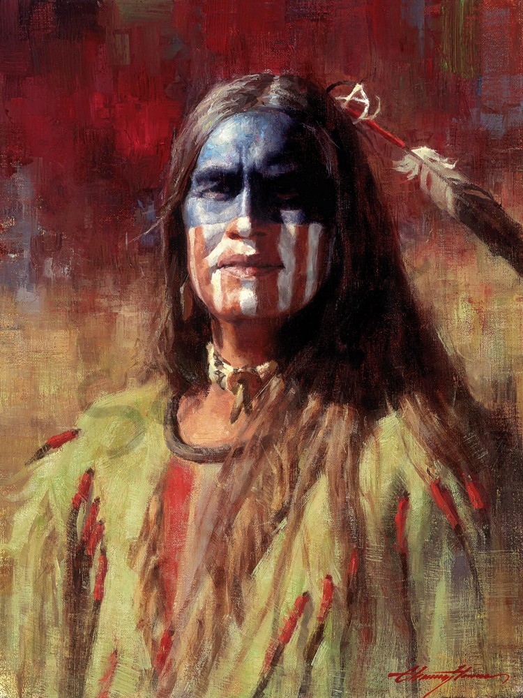 750x1000 Native American Art Indian Painting American Brave - Brave Painting