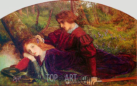 463x291 The Brave Geraint (Geraint And Enid) Arthur Hughes Painting - Brave Painting