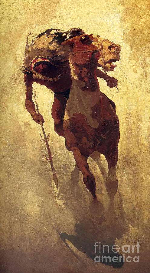496x900 The Indian Lance Painting By N C Wyeth - Brave Painting