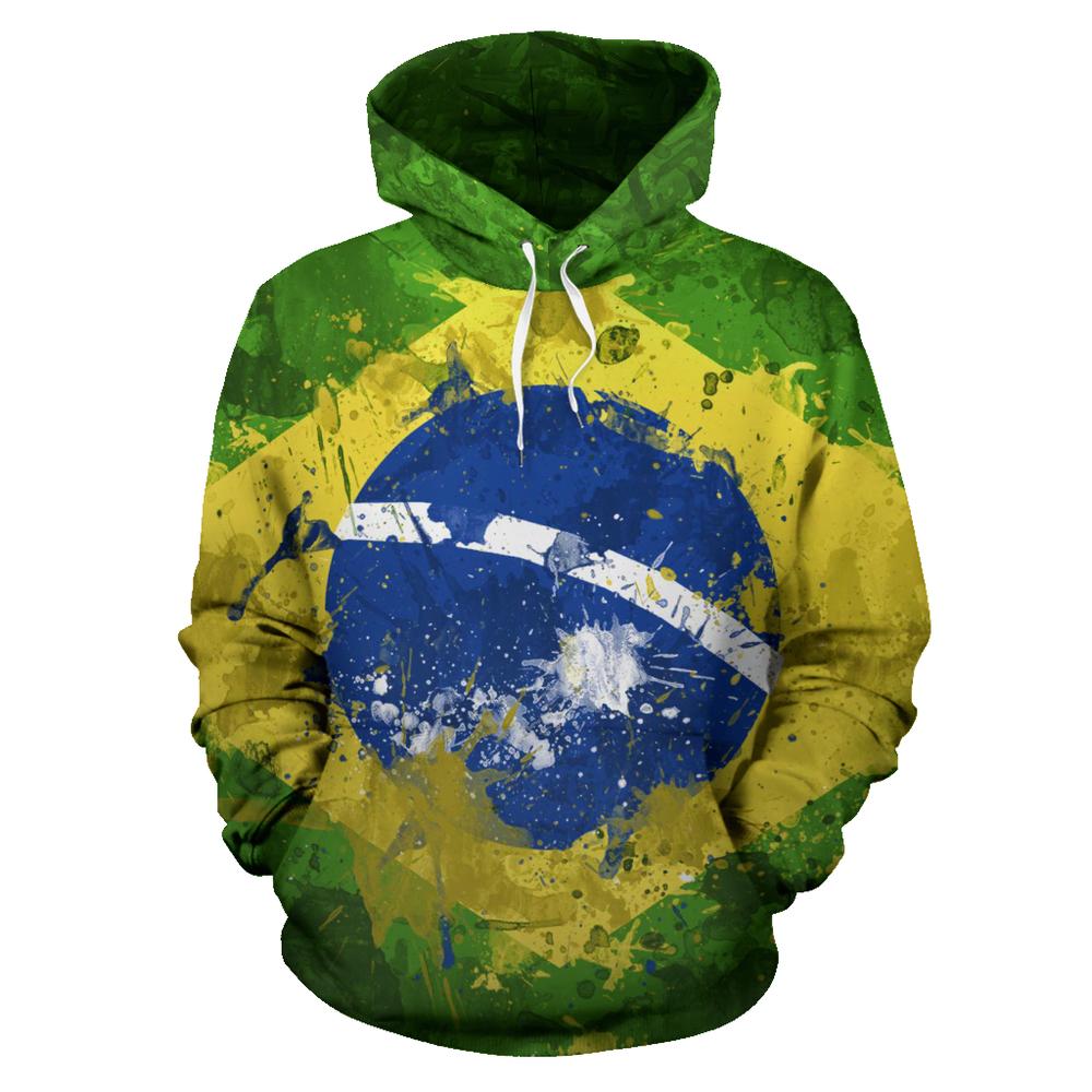 1000x1000 Brazil Hoodie - Brazil Flag Painting