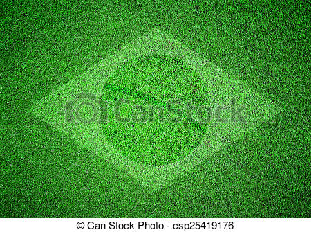 450x335 Flag Of Brazil As A Painting On Green Grass. - Brazil Flag Painting