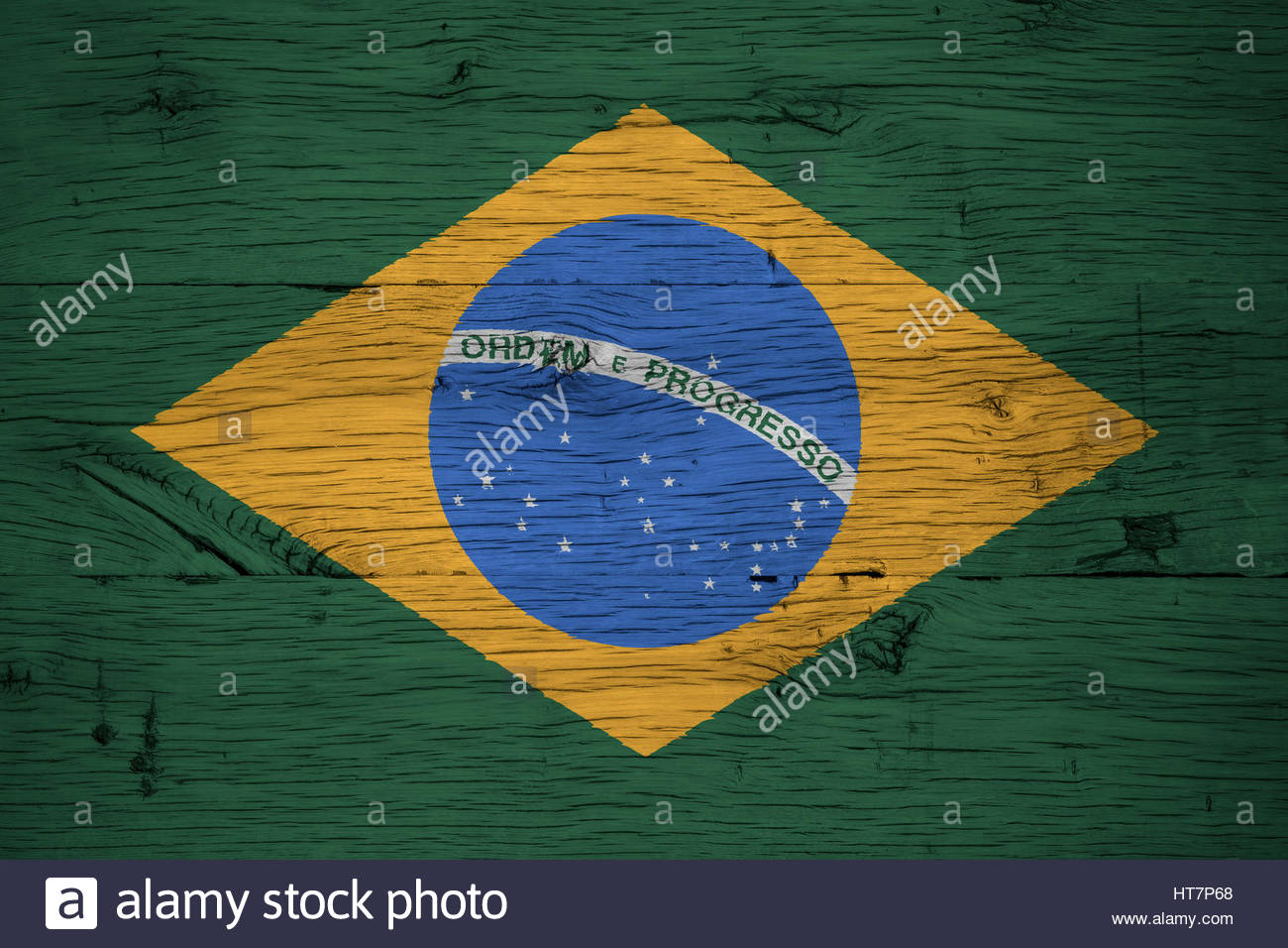 1300x956 Brazil, Brazilian National Flag Painted On Old Oak Wood. Painting - Brazil Flag Painting