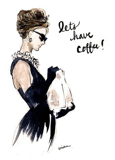 396x550 Audrey Hepburn Breakfast - Breakfast At Tiffanys Painting