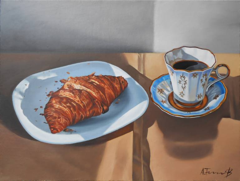 770x581 Saatchi Art French Breakfast Still Life Painting By Alexander - Breakfast Painting
