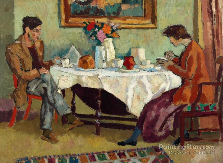 850x624 The Breakfast Artwork By Roger Fry Oil Painting Amp Art Prints - Breakfast Painting