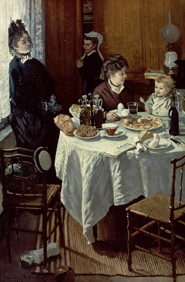 590x900 The Breakfast Painting By Claude Monet - Breakfast Painting