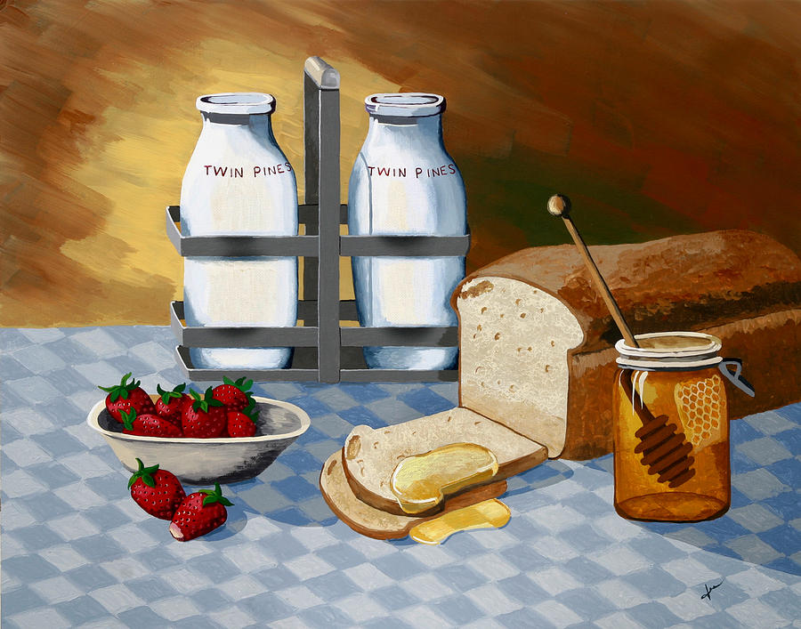 900x707 Breakfast Painting By Jennifer Donald - Breakfast Painting
