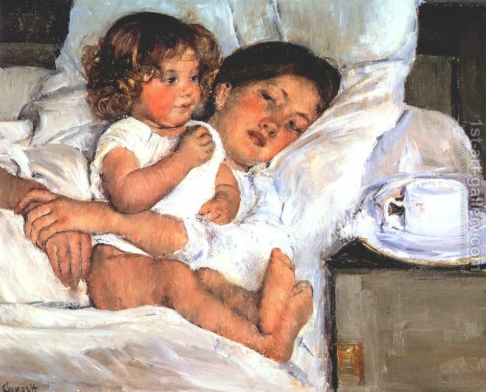 951x767 Breakfast In Bed Mary Cassatt Reproduction 1st Art Gallery - Breakfast Painting