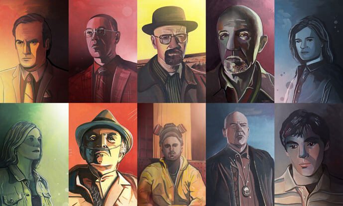 689x414 Breaking Bad Portrait Painting - Breaking Bad Painting