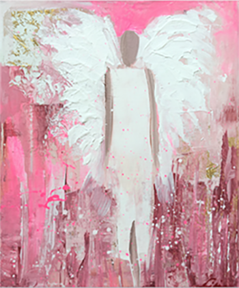 350x421 Local Artist Promoting Breast Cancer Awareness With Unique Sale - Breast Cancer Painting