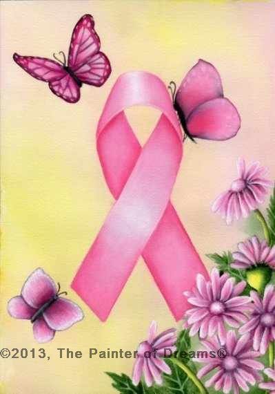 399x570 Breast Cancer Awareness Painting By Arkansas Artist, Sheri Hart - Breast Cancer Ribbon Painting
