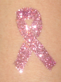 238x320 Glimmer Body Art Paint On Glitter Tattoo Breast Cancer Awareness - Breast Cancer Ribbon Painting