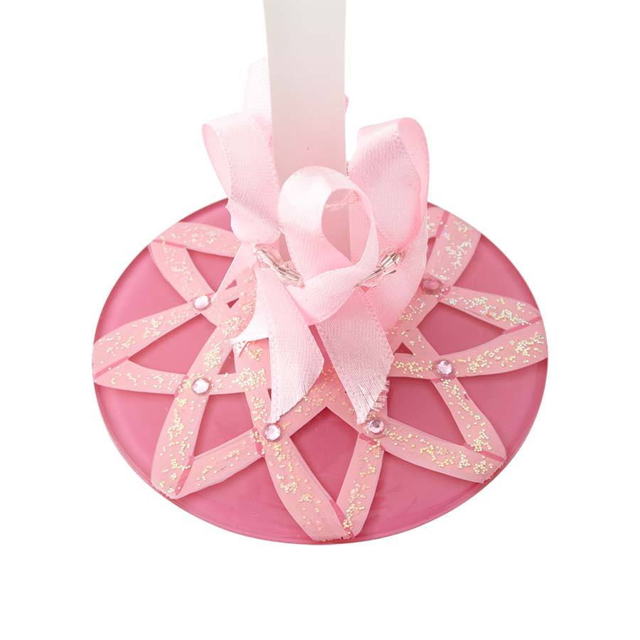 900x900 Pink Hand Painted Artisan Drinking Glass For Breast Cancer - Breast Cancer Ribbon Painting