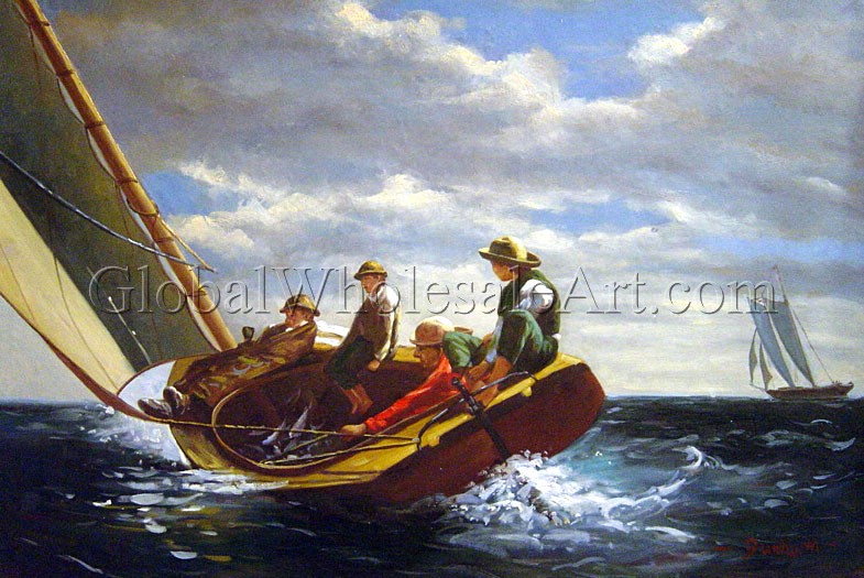 785x525 Winslow Homer - Breezing Up Painting