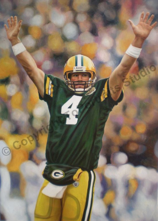550x771 Brett Favre Green Bay Packers Original Pintado Nfl Pintura - Brett Favre Painting
